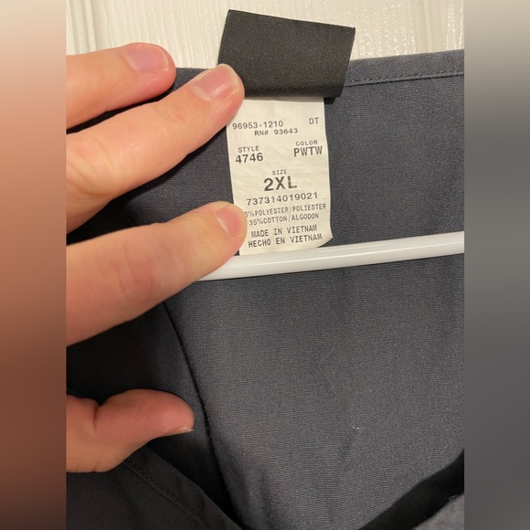 Cherokee Workwear Maternity Scrub Top Size 2XL Charcoal - Picture 4 of 7